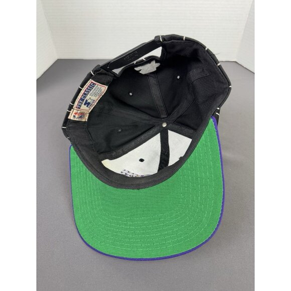 Vintage 90s Starter Los Angeles Lakers NBA Pin Stripe Snapback Hat Cap Promo Art - Picture 5 of 6